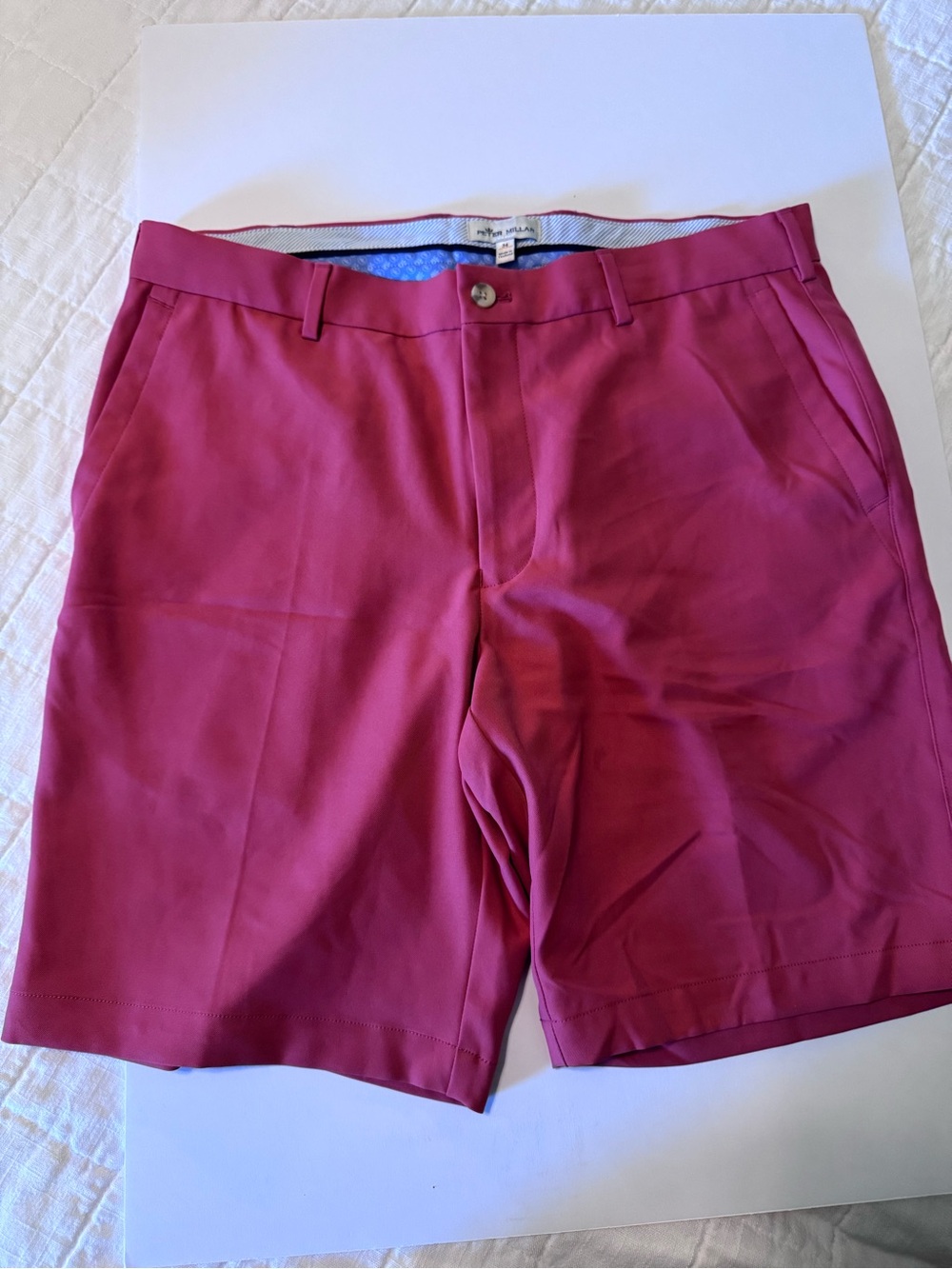 Peter Millar Magenta Flat Front Performance Shorts